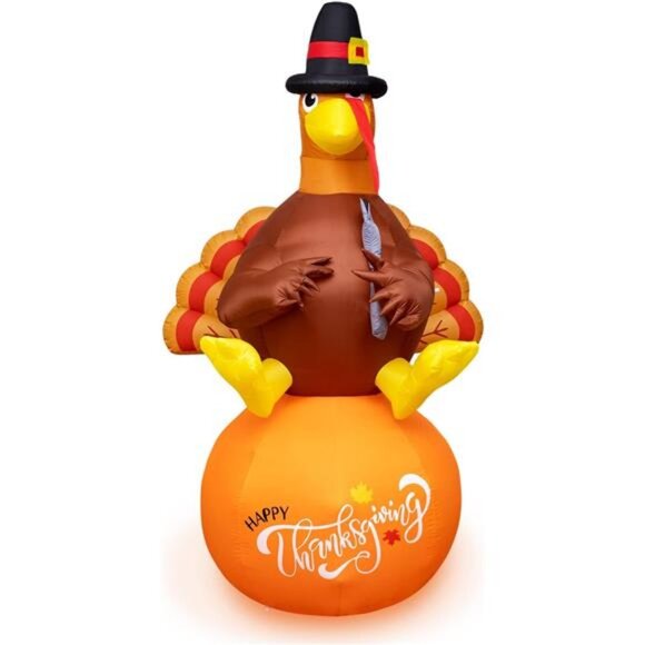 8Ft Inflatable Turkey Thanksgiving Inflatable Decorations Blow Up Turkey - Picture 5 of 8